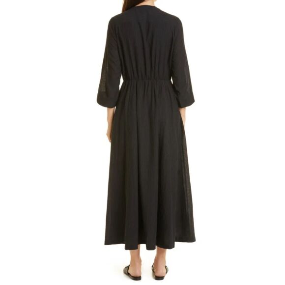 Jenni Kayne Seersucker Dress Shirtdress Black Size Small - Picture 2 of 10